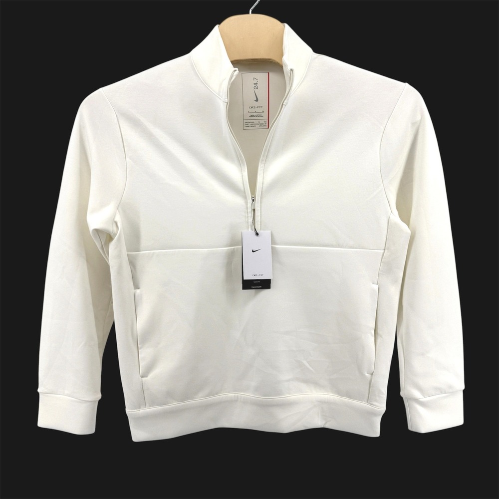 NEW Nike 1/4-Zip Training Top Mens Small Pullover Sail HQ6953-133 Dri-FIT Soft